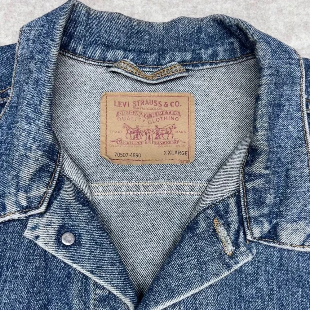 Levi's 70507-4890 Denim Jacket Mens XXL Blue Rare‎ Vintage Made in USA Trucker